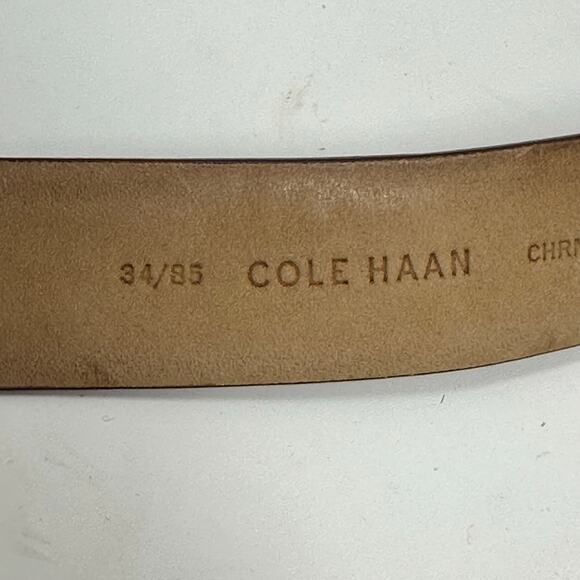 Cole Haan Leather Belt Cognac Brown - Picture 4 of 5